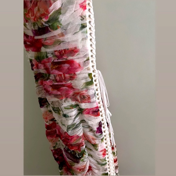 Dolce & Gabbana Lace Up Floral Dress - Picture 4 of 7